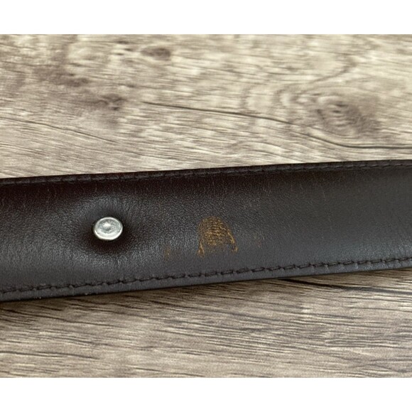 Roundtree and Yorke Brown Leather Belt Mens 38 Embellished Brass Western Concho - Picture 13 of 16